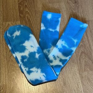 Blue Tie-Dye Socks